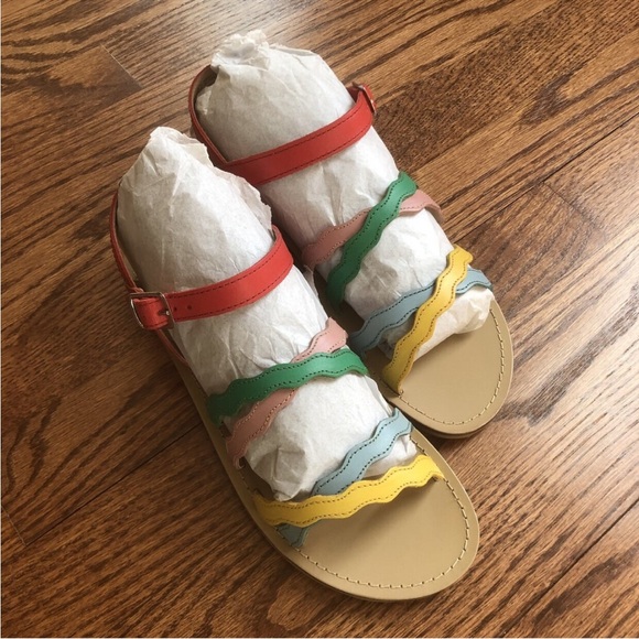 NWOT Mini Boden Rainbow Sandals Girls 7 - Picture 5 of 7